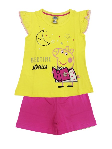 LIKE Παιδική Πυτζάμα Καλοκαιρινή για κορίτσι 1-5 ετών #223-0327 Κίτρινο