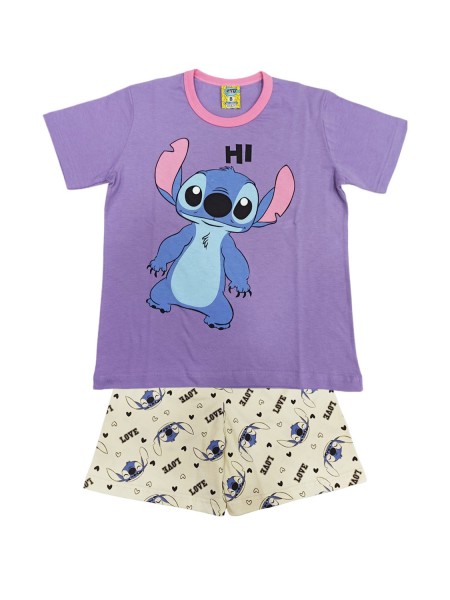 LIKE Παιδική Πυτζάμα Καλοκαιρινή για κορίτσι 6-16 ετών #224-0268 Λιλά