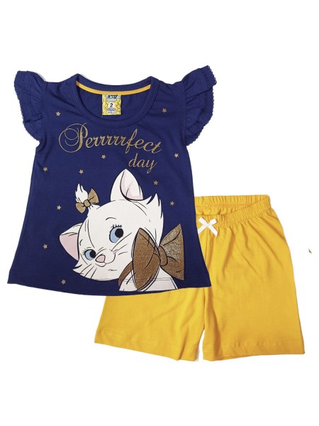 LIKE Παιδική Πυτζάμα Καλοκαιρινή για κορίτσι 1-5 ετών Γάτα #222-0315 Μπλέ LIKE Παιδική Πυτζάμα Καλοκαιρινή για κορίτσι 1-5 ετών Γάτα #222-0315 Μπλέ