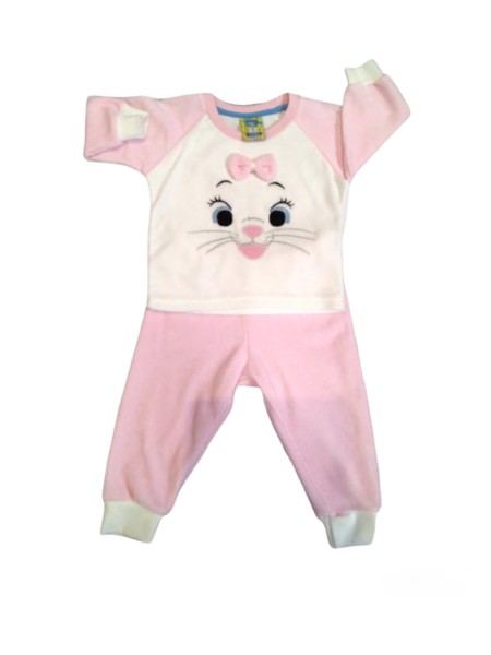 LIKE Bebe Πυτζάμα Χειμωνιάτικη Βελουτέ για κορίτσι 1-5 ετών #118-0332 Λευκό Ροζ LIKE Bebe Πυτζάμα Χειμωνιάτικη Βελουτέ για κορίτσι 1-5 ετών #118-0332 Λευκό Ροζ