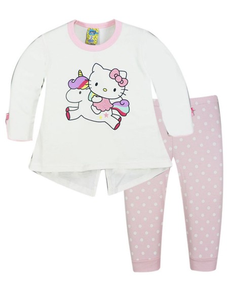 LIKE Bebe Πυτζάμα Χειμωνιάτικη για Κορίτσι 1-5 ετών #119-0346 Λευκό Ροζ LIKE Bebe Πυτζάμα Χειμωνιάτικη για Κορίτσι 1-5 ετών #119-0346 Λευκό Ροζ