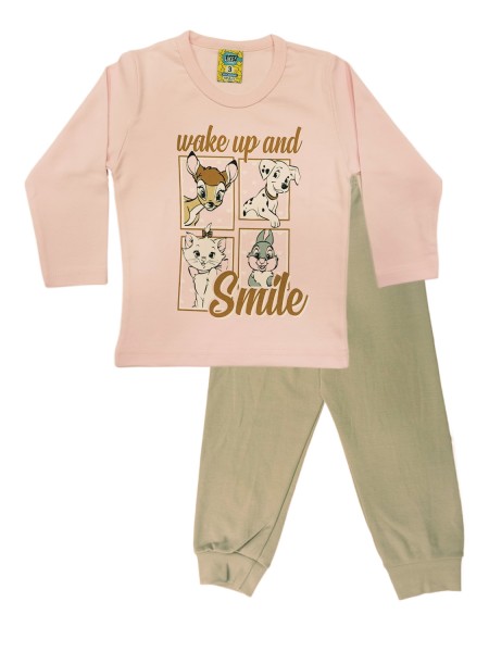 LIKE Bebe Πυτζάμα Χειμωνιάτικη για Κορίτσι 1-5 ετών Ζωάκια #122-0348 Ροζ