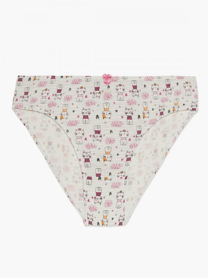 MINERVA Παιδικό Κυλοτάκι Βαμβακερό για Κορίτσι 3ΤΕΜ “Sweet Cats” #42524-188 Πολύχρωμα