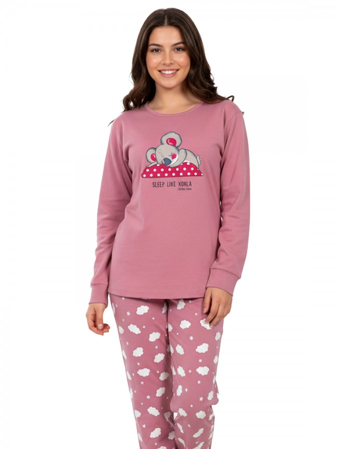 NINA CLUB Εφηβική Πυτζάμα Χειμωνιάτικη για Κορίτσι 6-16 ετών #25-144 Σάπιο Μήλο
