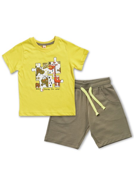 REFLEX Παιδικό Σετ Κοντομάνικο Με Βερμούδα για αγόρια #73358 Κίτρινο