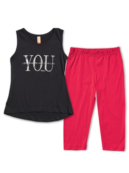 REFLEX Εφηβικό Σετ Με Κολάν για Κορίτσια 6-16 ετών #74305 Μαύρο