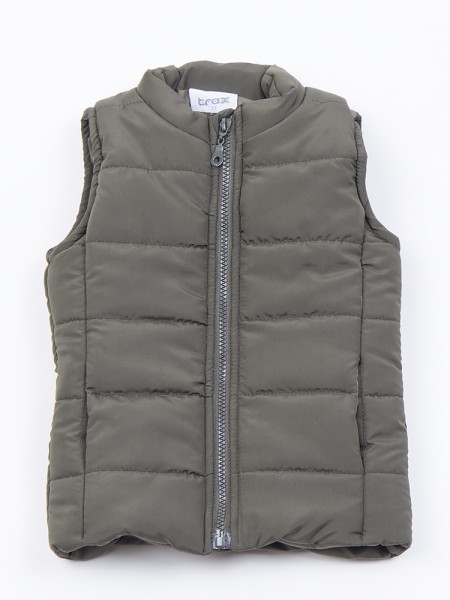 TRAX Παιδικό Αμάνικο Μπουφάν για αγόρια 1-6 ετών #45441 Χακί