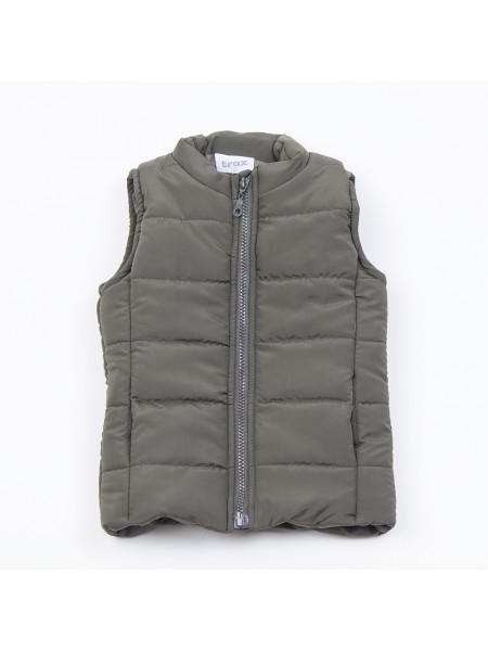 TRAX Παιδικό Αμάνικο Μπουφάν για αγόρια 1-6 ετών #45441 Χακί