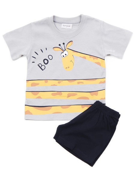 TRAX Παιδική Πυτζάμα Καλοκαιρινή για αγόρι 1-6 ετών #43491 Γκρι TRAX Παιδική Πυτζάμα Καλοκαιρινή για αγόρι 1-6 ετών #43491 Γκρι