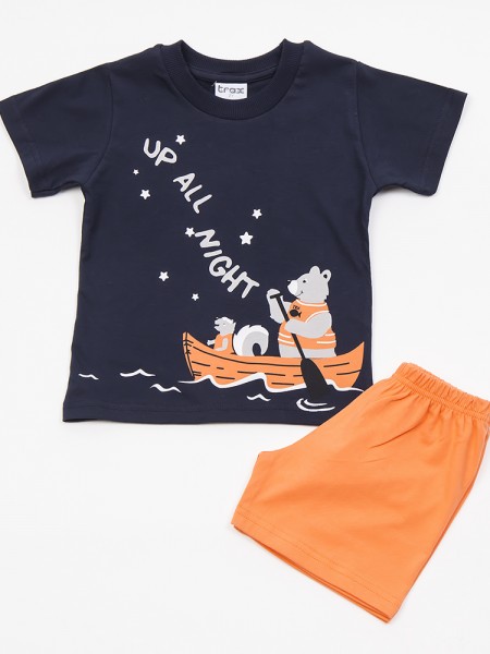 TRAX Παιδική Πυτζάμα Καλοκαιρινή για αγόρι 1-6 ετών #45492 Μπλε