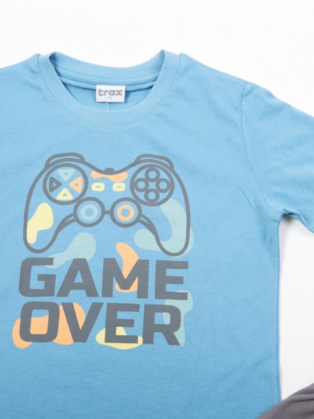 TRAX Παιδική Πυτζάμα Καλοκαιρινή για αγόρι 8-16 ετών #47391 Γαλάζιο