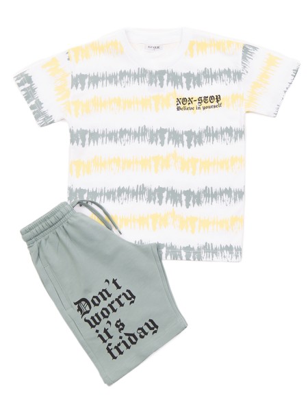 TRAX Εφηβικό Σετ Κοντομάνικο Με Βερμούδα για αγόρια #43311 Λευκό TRAX Εφηβικό Σετ Κοντομάνικο Με Βερμούδα για αγόρια #43311 Λευκό