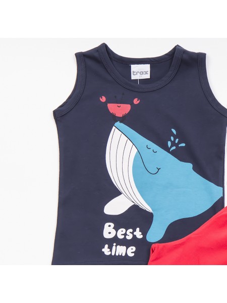 TRAX Παιδικό Σετ Αμάνικο Με Βερμούδα για αγόρια 2-6 ετών #45411 Μπλε Μαρέν