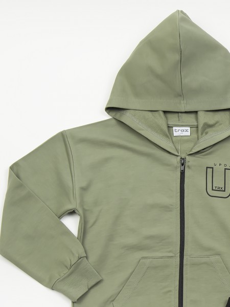 TRAX Εφηβικό Σετ Με Μακρύ Παντελόνι & Ζακέτα για αγόρια #47308 Χακί