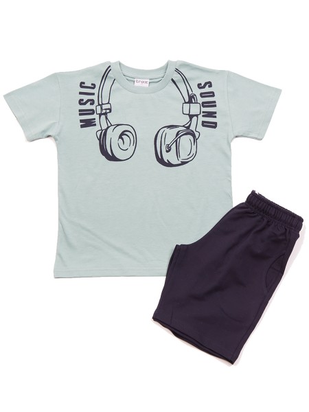 TRAX Εφηβικό Σετ Κοντομάνικο Με Βερμούδα για αγόρια #47326 Μέντα