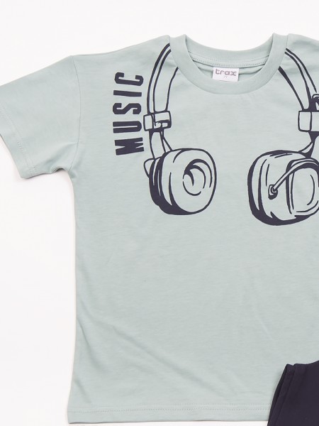 TRAX Εφηβικό Σετ Κοντομάνικο Με Βερμούδα για αγόρια #47326 Μέντα