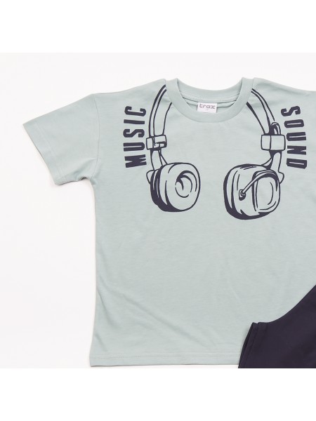 TRAX Εφηβικό Σετ Κοντομάνικο Με Βερμούδα για αγόρια #47326 Μέντα