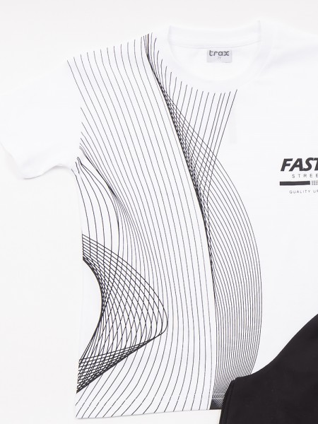 TRAX Εφηβικό Σετ Κοντομάνικο Με Βερμούδα για αγόρια 8-16 ετών #47332 Λευκό