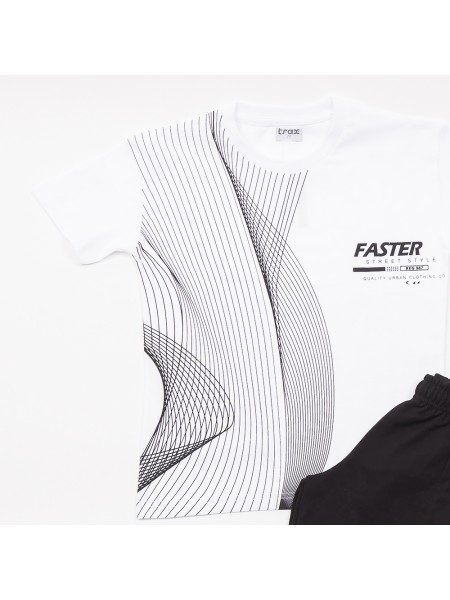 TRAX Εφηβικό Σετ Κοντομάνικο Με Βερμούδα για αγόρια 8-16 ετών #47332 Λευκό TRAX Εφηβικό Σετ Κοντομάνικο Με Βερμούδα για αγόρια 8-16 ετών #47332 Λευκό