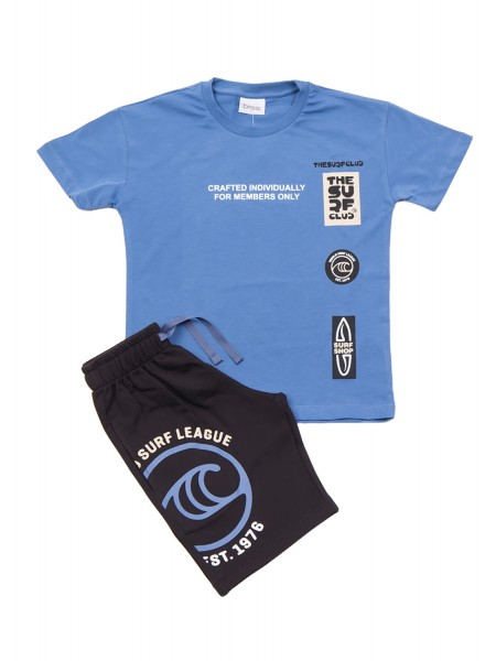 TRAX Εφηβικό Σετ Κοντομάνικο Με Βερμούδα για αγόρια 8-16 ετών #47346 Ίντιγκο