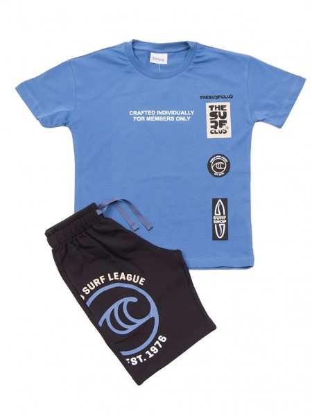 TRAX Εφηβικό Σετ Κοντομάνικο Με Βερμούδα για αγόρια 8-16 ετών #47346 Ίντιγκο