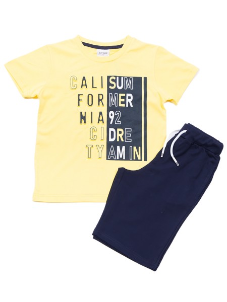 TRAX Εφηβικό Σετ Κοντομάνικο Με Βερμούδα για αγόρια #47361 Kίτρινo