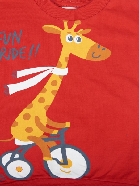 TRAX Παιδικό Σετ Μακρύ Παντελόνι για αγόρια 1-6 ετών #47409 Κόκκινο