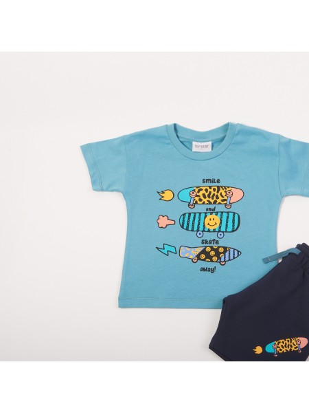 TRAX Παιδικό Σετ Κοντομάνικο Με Βερμούδα για αγόρια 1-6 ετών #47419 Μπλε TRAX Παιδικό Σετ Κοντομάνικο Με Βερμούδα για αγόρια 1-6 ετών #47419 Μπλε