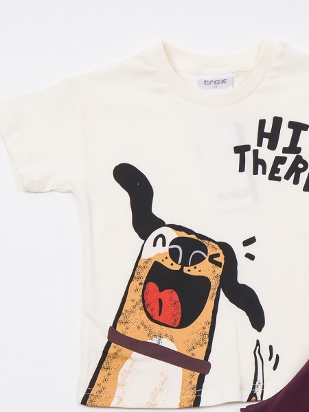 TRAX Παιδικό Σετ Κοντομάνικο Με Βερμούδα για αγόρια 1-6 ετών #47420 Εκρού