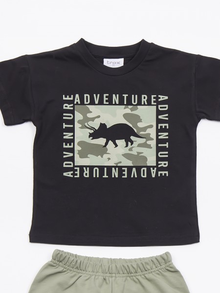 TRAX Παιδικό Σετ Κοντομάνικο Με Βερμούδα για αγόρια 1-6 ετών #47421 Μαύρο