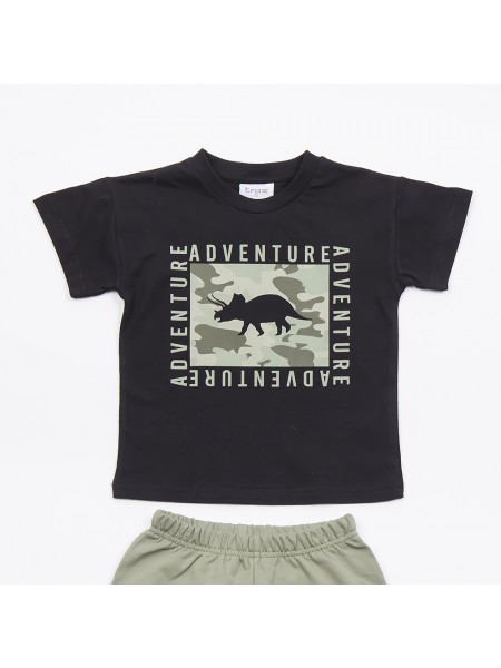 TRAX Παιδικό Σετ Κοντομάνικο Με Βερμούδα για αγόρια 1-6 ετών #47421 Μαύρο