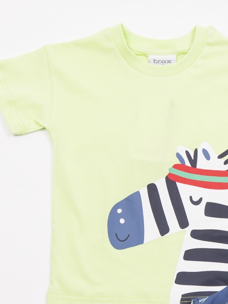 TRAX Παιδικό Σετ Κοντομάνικο Με Βερμούδα για αγόρια 1-6 ετών #47434 Λάιμ