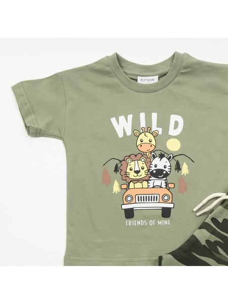 TRAX Παιδικό Σετ Κοντομάνικο Με Βερμούδα για αγόρια 1-6 ετών #47435 Χακί TRAX Παιδικό Σετ Κοντομάνικο Με Βερμούδα για αγόρια 1-6 ετών #47435 Χακί