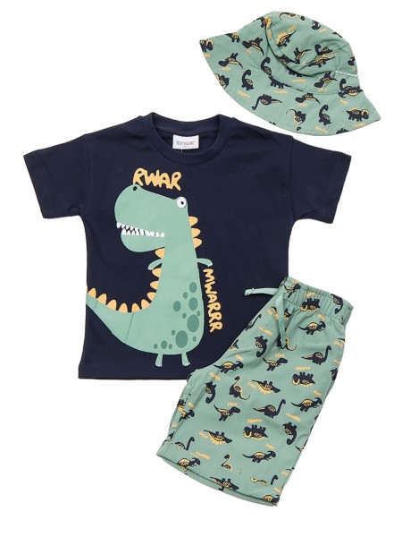 TRAX Παιδικό Σετ Κοντομάνικο Με Βερμούδα και Καπέλο για αγόρια 1-6 ετών #47452 Μαρέν