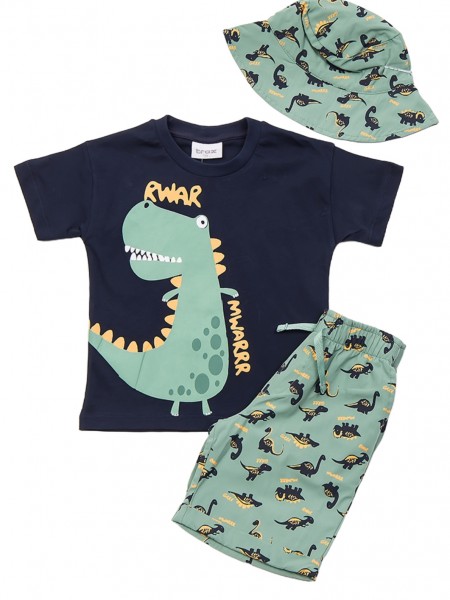TRAX Παιδικό Σετ Κοντομάνικο Με Βερμούδα και Καπέλο για αγόρια 1-6 ετών #47452 Μαρέν