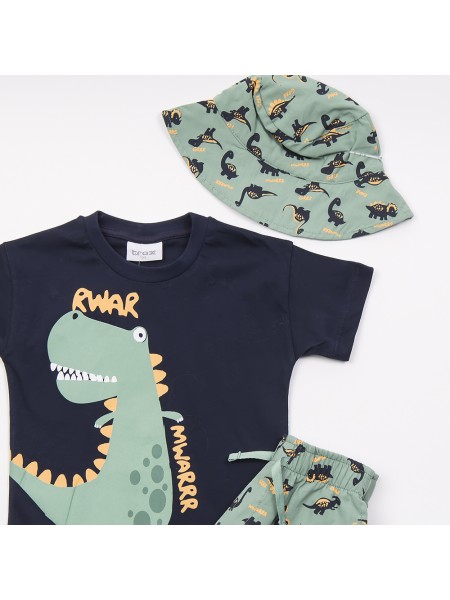 TRAX Παιδικό Σετ Κοντομάνικο Με Βερμούδα και Καπέλο για αγόρια 1-6 ετών #47452 Μαρέν TRAX Παιδικό Σετ Κοντομάνικο Με Βερμούδα και Καπέλο για αγόρια 1-6 ετών #47452 Μαρέν