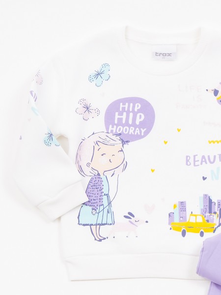 TRAX Παιδική Φόρμα με κολάν για Κορίτσι 1-6 ετών - 46714 Εκρού