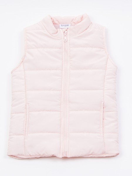 TRAX Εφηβικό Αμάνικο Μπουφάν για Koρίτσι 8-16 ετών #45168 Πούδρα