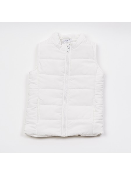 TRAX Εφηβικό Αμάνικο Μπουφάν για Koρίτσι 8-16 ετών #45168 Εκρού