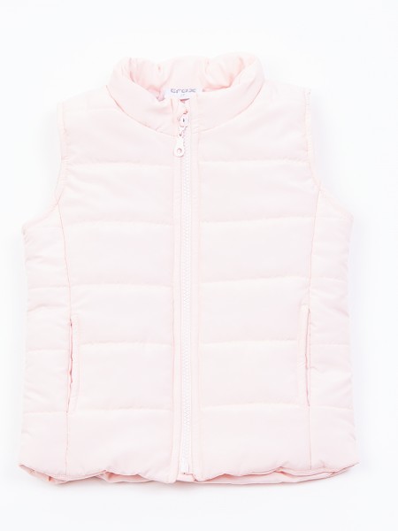 TRAX Παιδικό Αμάνικο Μπουφάν για Koρίτσι 1-6 ετών #45254 Πούδρα