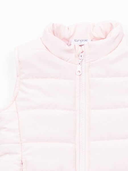 TRAX Παιδικό Αμάνικο Μπουφάν για Koρίτσι 1-6 ετών #45254 Πούδρα