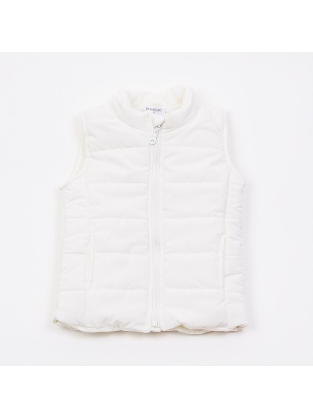 TRAX Παιδικό Αμάνικο Μπουφάν για Koρίτσι 1-6 ετών #45254 Εκρού