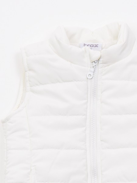TRAX Παιδικό Αμάνικο Μπουφάν για Koρίτσι 1-6 ετών #45254 Εκρού