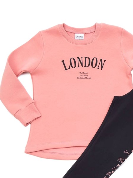 TRAX Εφηβική Φόρμα με κολάν για Κορίτσι 6-16 ετών "London"- 44616 Σομόν TRAX Εφηβική Φόρμα με κολάν για Κορίτσι 6-16 ετών "London"- 44616 Σομόν