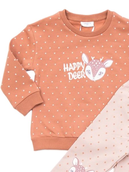 TRAX Παιδική Φόρμα με κολάν για Κορίτσι 1-6 ετών "Deer" - 44706 Καμηλό TRAX Παιδική Φόρμα με κολάν για Κορίτσι 1-6 ετών "Deer" - 44706 Καμηλό