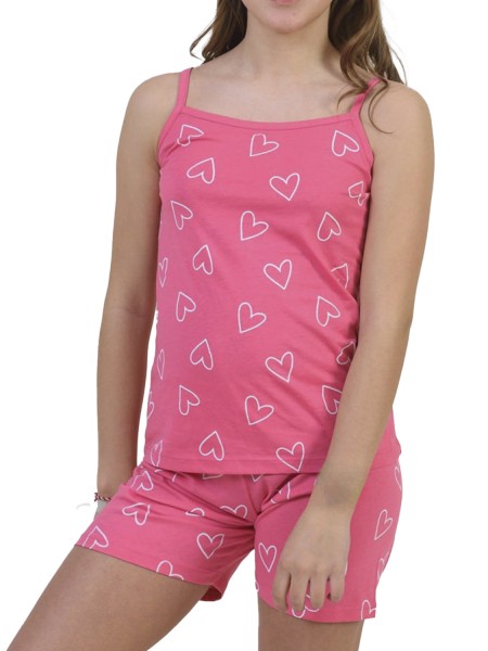 TRAX Παιδική Πυτζάμα Καλοκαιρινή για κορίτσι 8-16 ετών #47193 Γρανίτα