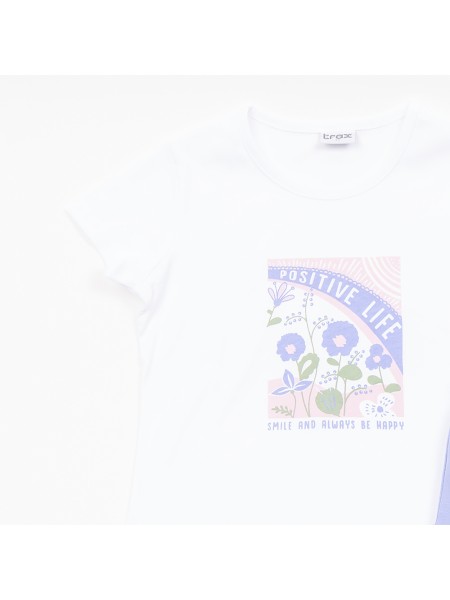 TRAX Εφηβικό Σετ Με Κολάν 3/4 για Κορίτσια 8-16 ετών #45174 Λευκό TRAX Εφηβικό Σετ Με Κολάν 3/4 για Κορίτσια 8-16 ετών #45174 Λευκό