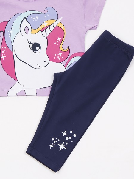 TRAX Παιδικό Σετ Με Κολάν για Κορίτσια 1-6 ετών #45215 Λιλά