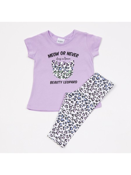 TRAX Παιδικό Σετ Με Κολάν για Κορίτσια 1-6 ετών #45220 Λιλά