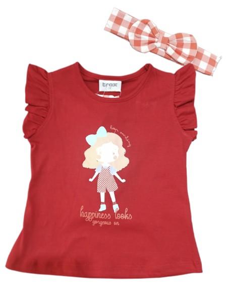 TRAX Παιδικό Σετ Με κορδέλα για Κορίτσια 1-6 ετών #45231 Κόκκινο TRAX Παιδικό Σετ Με κορδέλα για Κορίτσια 1-6 ετών #45231 Κόκκινο